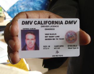 A bad guy's fake driver's license