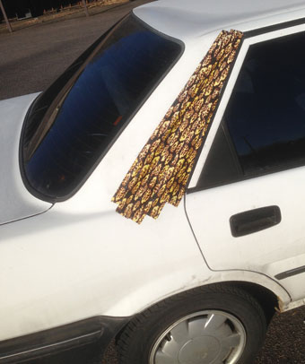 Duct tape car window repair