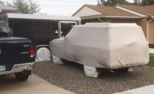 a totally covered Toyota Land Cruiser