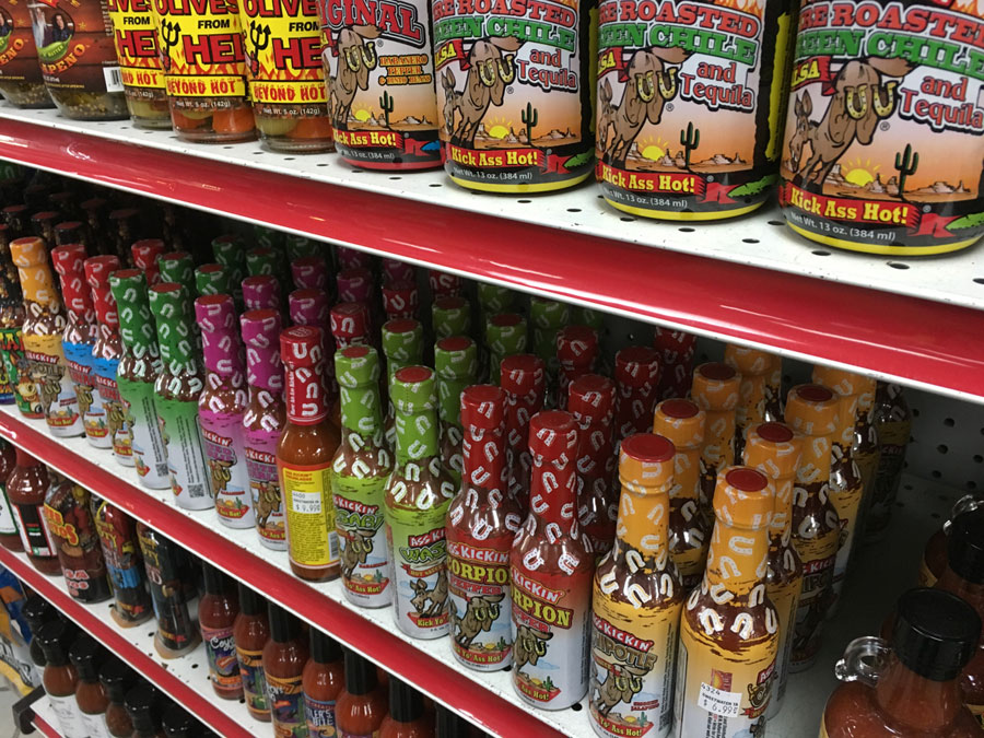 Hot sauce at a truck stop in Texas