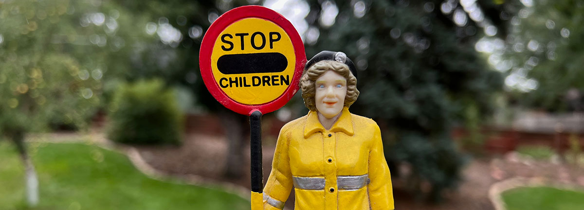 An English crossing guard lady toy