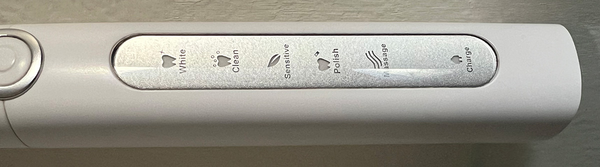Fairywill electric toothbrush showing brushing modes